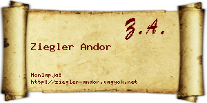 Ziegler Andor névjegykártya